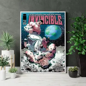 Viltrumite Showdown Poster, Invincible Comic Cover Artwork, Action Packed Superhero Wall Art Print Decor, Gift For Fans