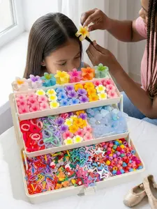 567/568pcs Children's Floral Hair Clips & Hair Ties Gift Box Set, Cute Hair Accessories, contains flower clips, star clips, high-elastic hair ties and more, storage box optional, meets styling needs for daily use, birthdays, holidays and other occasions