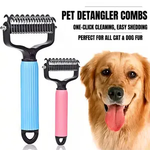 Universal Pet Detangling Comb for Dogs Grooming Tool Double-Sided Stainless Steel for Coat Care & Shedding Removal Easy to Use Essential Grooming