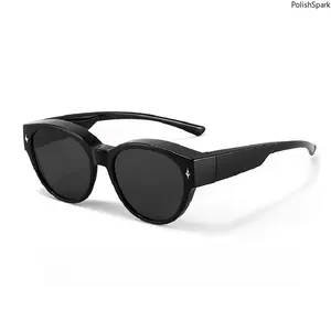 Polarized Fit Over Sunglasses for Myopia, UV Protection Wrap Around Over Glasses for Men Women, Trendy Cat Eye Fit Over Sun Glasses for Driving Travel summervibes
