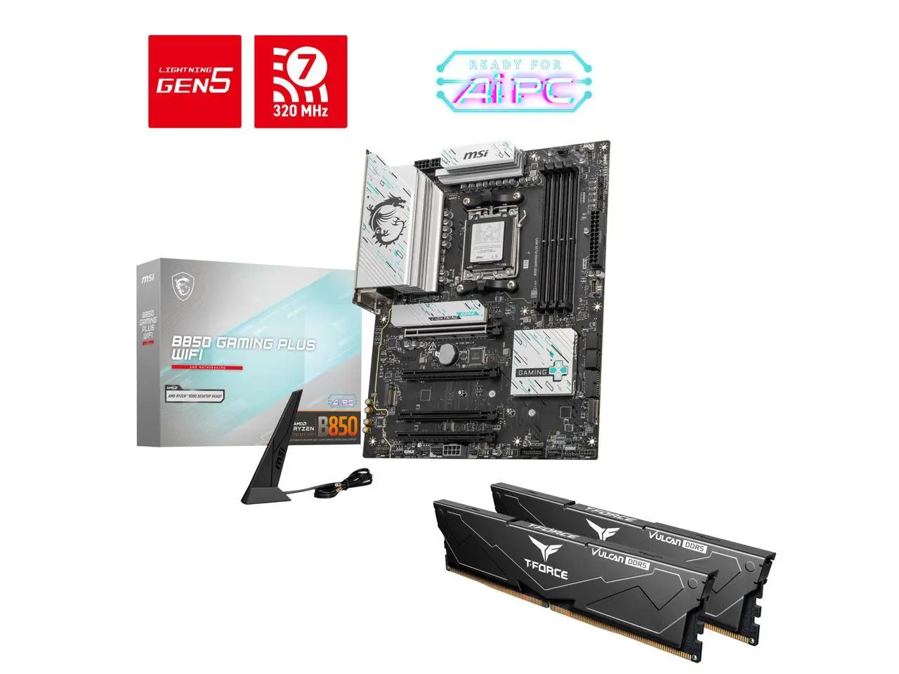 MSI B850 Gaming Plus WiFi Bundle - Motherboard & 32GB Memory Kit