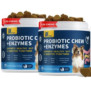 2Pack-Probiotics for Dogs - Dogs Probiotics Chews with Enzymes & Fiber Blend Supports Gut Health, Boost Immune - Natural Probiotic Supplement for Digestive, Diarrhea, Gas, Constipation, Itchy Skin,120Ct
