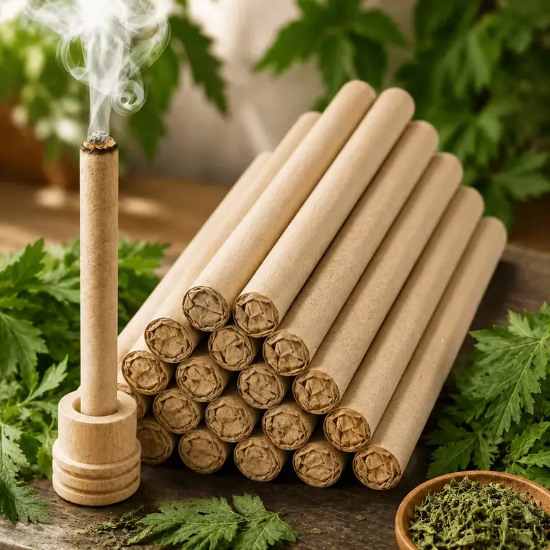 Mugwort Sticks - 10/20/30pcs All Natural Non-Aerosol Incense, Mugwort Aroma Bug Repel Repellent, Plant-Based Herbal Home Fragrance for Camping, Relaxation