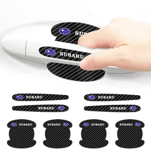 Subaru Car Door Bowl Protection Film, Carbon Fiber Texture Scratch-Resistant Door Handle Protector, Universal Car Waterproof Sticker Set (8pcs) Car Decals, Decal For Cars