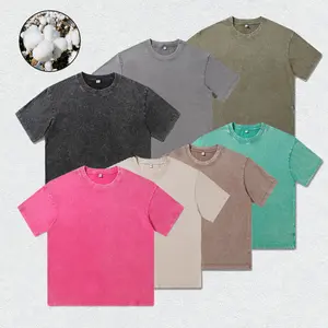 230G Vintage Solid-Color Washed 100% Cotton T-Shirt — Minimalist One-Piece Design, Unisex Oversized Crew Neck Summer Shirt, Relaxed Fit, Soft Feel, Breathable Fabric