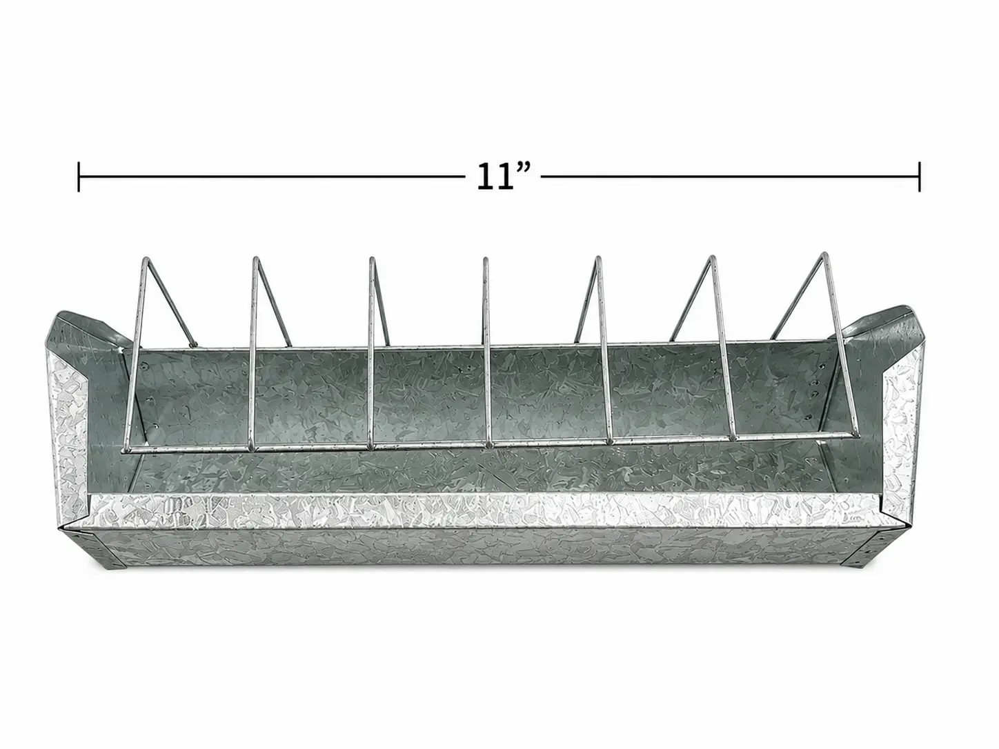 Galvanized steel livestock feeder trough 11"