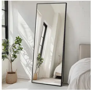 71"x26" Rectangle Full Length Mirror, Full Body Standing Mirror Floor Mirror, Black