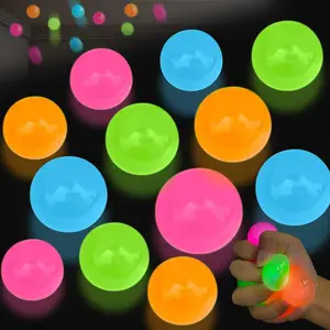 Glow in The Dark Sticky Balls - Upgraded Ceiling-Sticking Sensory Stress Balls for Kids Adults, Autism ADHD Toys, Perfect Stocking Stuffers & Party Favors