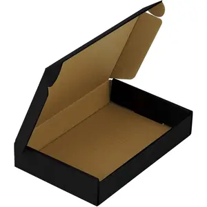 Recyclable Corrugated Box Mailers - 6" x 4" x 1" - Cardboard Box  for Shipping Small Mobile Phone Case - 50 Pack - Black