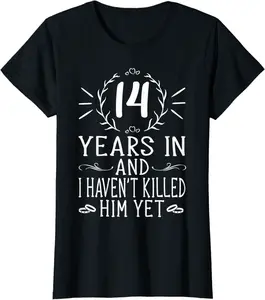 Womens 14th Wedding Anniversary Gifts For Her - 14 Years Marriage T-Shirt - Braedoncoysp Shop 95B08M1H1T7M