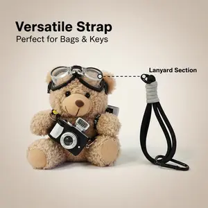 Cute Teddy Bear Keychain Plush Bag Charm Gift for Handbag Purse Backpack Car Keys