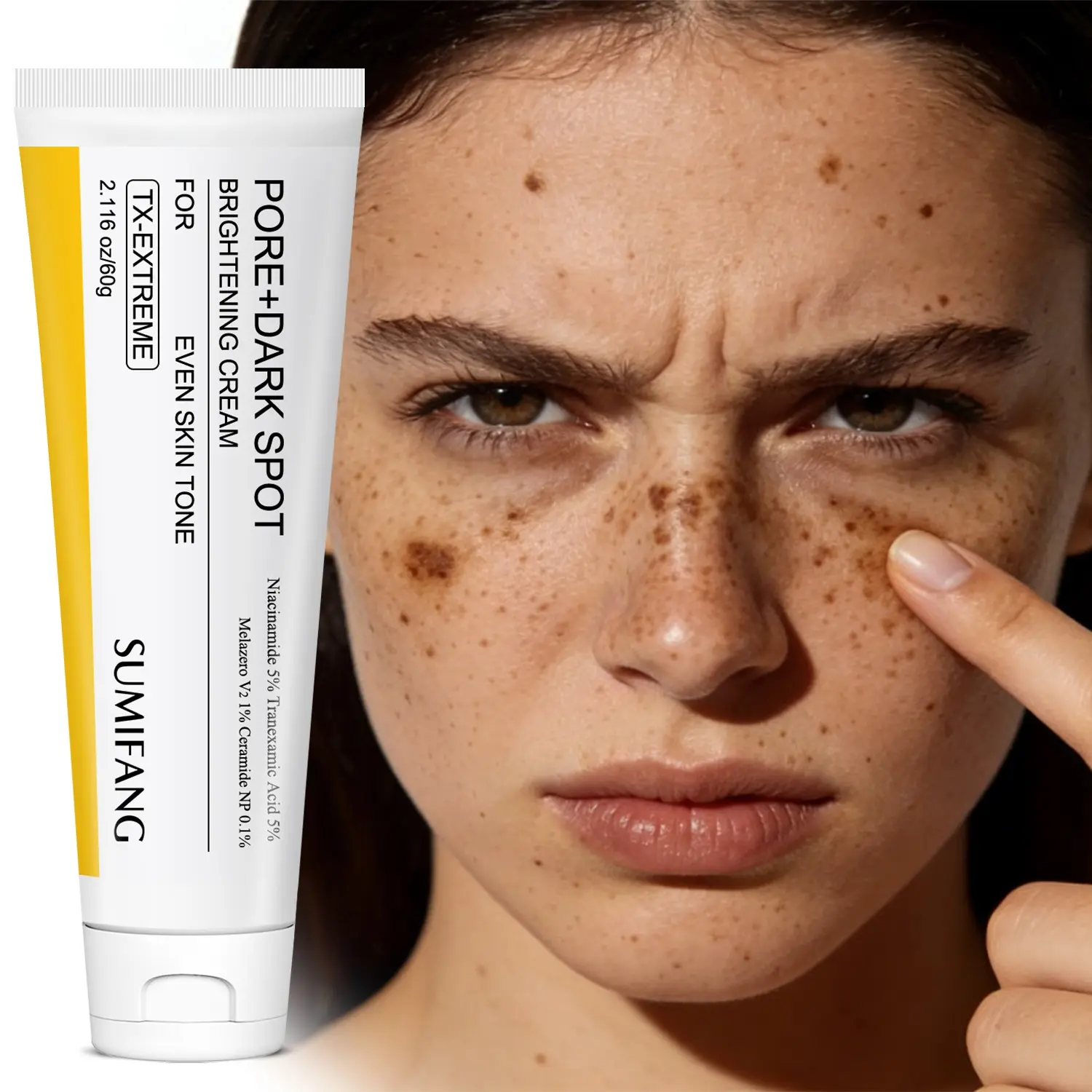 SUMIFANG Pore Minimizing, Dark Spot Repair, Treatment Cream 60g – Salicylic Acid + Collagen Peptides + Ceramides – Refines pores, smooths texture, strengthens barrier, Vitamin C + Hyaluronic Acid brightens & moisturizes, Suitable for dull, uneven skin