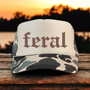 Feral Funny Adjustable Classic Foam Camo Trucker Hat