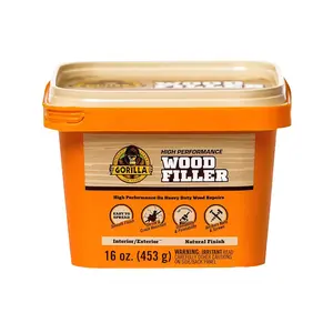 Wood Filler Natural Finish 16oz Water Resistant Wood Repair Putty for Furniture Floor Door Cabinet Indoor Outdoor Crack Hole Repair Sandable Paintable