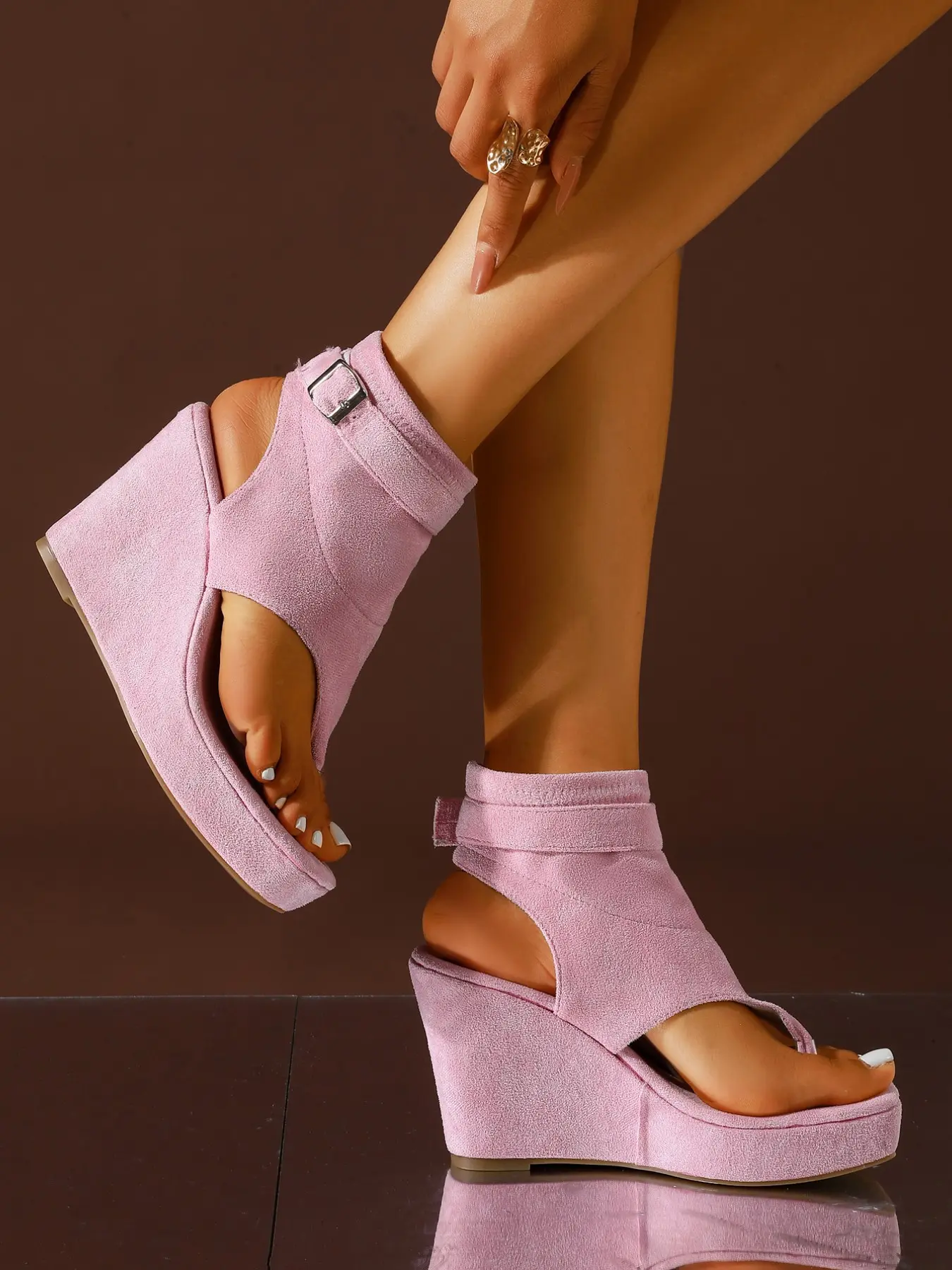 Summer Women's Multi-Color Open-Toe Fringe Wedge Sandals, Strappy Platform Wedges, Fashionable Elegant Classy High-Ankle Wedge Boots, Thick Sole Heeled Sandals, Western Style Beach Shoes, Thick Bottom Shoes