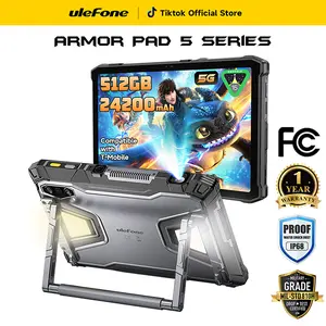 Ulefone Armor Pad 5 Ultra/Pad 5 Pro 5G Rugged Tablet with 200 Lumens Projector,32GB+512GB/2TB Expansion,Android 15,24200mAh(120W) Battery,11" FHD+ Screen,IP68/69K Waterproof,64MP+64MP+32MP Camera,Dual LED Lights,Widevine L1
