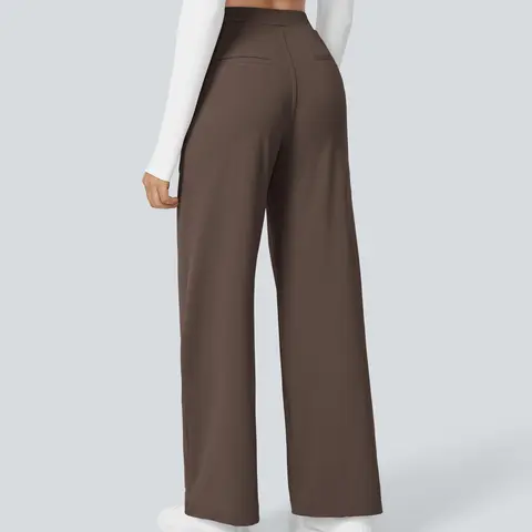 Halara Flex High Waisted Plicated Side Pocket Straight Leg Work Pants