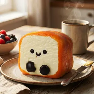 Pawtoto Baby Toast Squishy Toy Handmade Food Grade Silicon Creamy Clay Feel Soft Quick Rebound