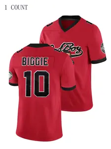 Limited Edition Vintage American Football Jersey, Loose-Fitting Breathable V-Neck T-Shirt, Short Sleeve for Outdoor Sports and Matches, Unisex Style for All Seasons, Athletic Top