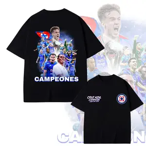 Cruz Azul Campeones Shirt Liga MX CL20, Cruz Azul Champion Tee, Soccer Fan Graphic T-Shirt, Campeones Print, Football Club Mexico Shirt, Gift for Cruz Azul Fans, Unisex Black Tee