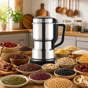 2026 New 8 Blades Diamond Cutter Head Grinder 400W Multi-functional Food Grade Electric Coffee Bean & Grain Grinder
