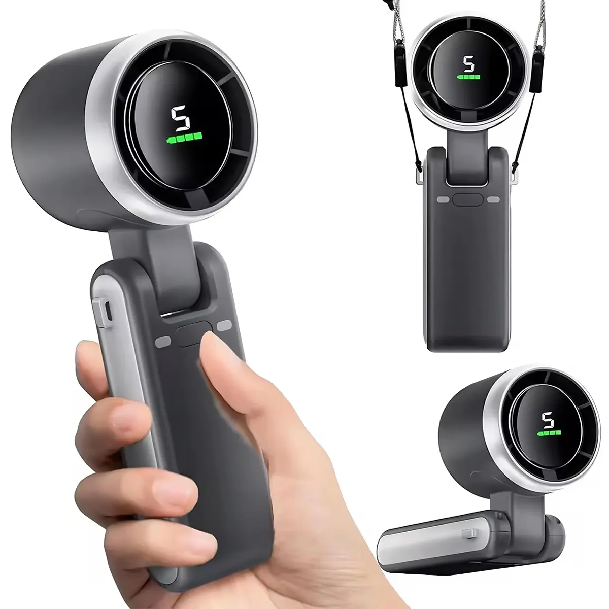 Portable Handheld Turbo Fan, 5 Gear Wind,4000mAh Battery Operated, Up to 10 Working Hours, 3 IN 1 Hand Fan Rechargeable with Air Turbo Tech Cooling Fan for Outdoor Activities, Travel, Working #SummerWins #DealsForYouDays