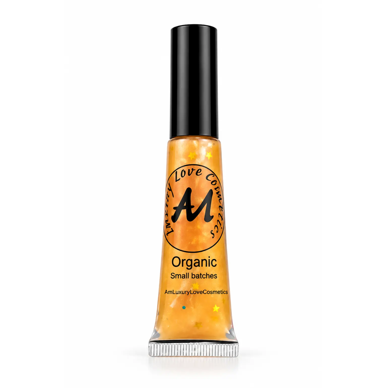 Gold Glitter Star Kiss with Sweet Orange Lip Gloss -Organic Lip Gloss- 15ml