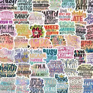 Sarcastic Slogan Sticker, 50pcs/1000pcs Creative English Phrase Sticker, DIY Decorative Sticker, Decal Sticker for Scrapbooking, Journaling, Gift Wrapping, Stickers Kit, Sticker Sheets, Funny Stickers