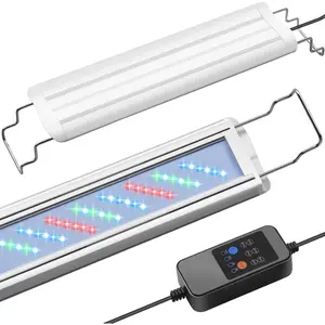 12-18in Full Spectrum LED Aquarium Light with Timer, Auto 24/7 Lighting Cycle& 10-Level Brightness Adjustment, Fish Tank Light for  Growth, with Extendable Brackets