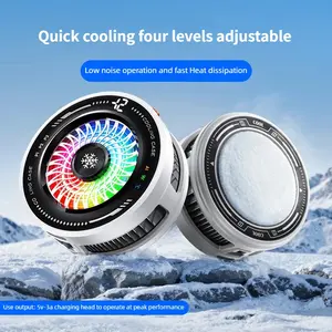 【Summer Survivals】Magnetic Semiconductor Instant Freezing Phone Radiator - Phone Cooling Station, AI Smart Temp Control, 4 Cooling Modes, RGB Lighting, Removable Grip, Car Interior Mount Accessory for iPhone/Android Devices,SummerWins
