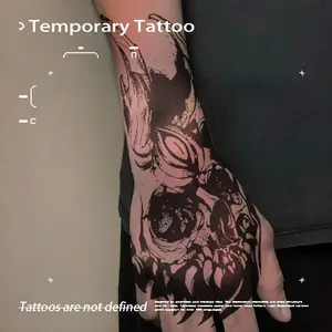 1pcs Dark Thorn Cross Angel Herbal Juice Tattoo Sticker Gothic Design Sexy Hot Girl Temporary Tattoo on Chest Waterproof Durable Fake Tattoo for Men and Women Halloween Party Gift Y2K Unisex Appeal