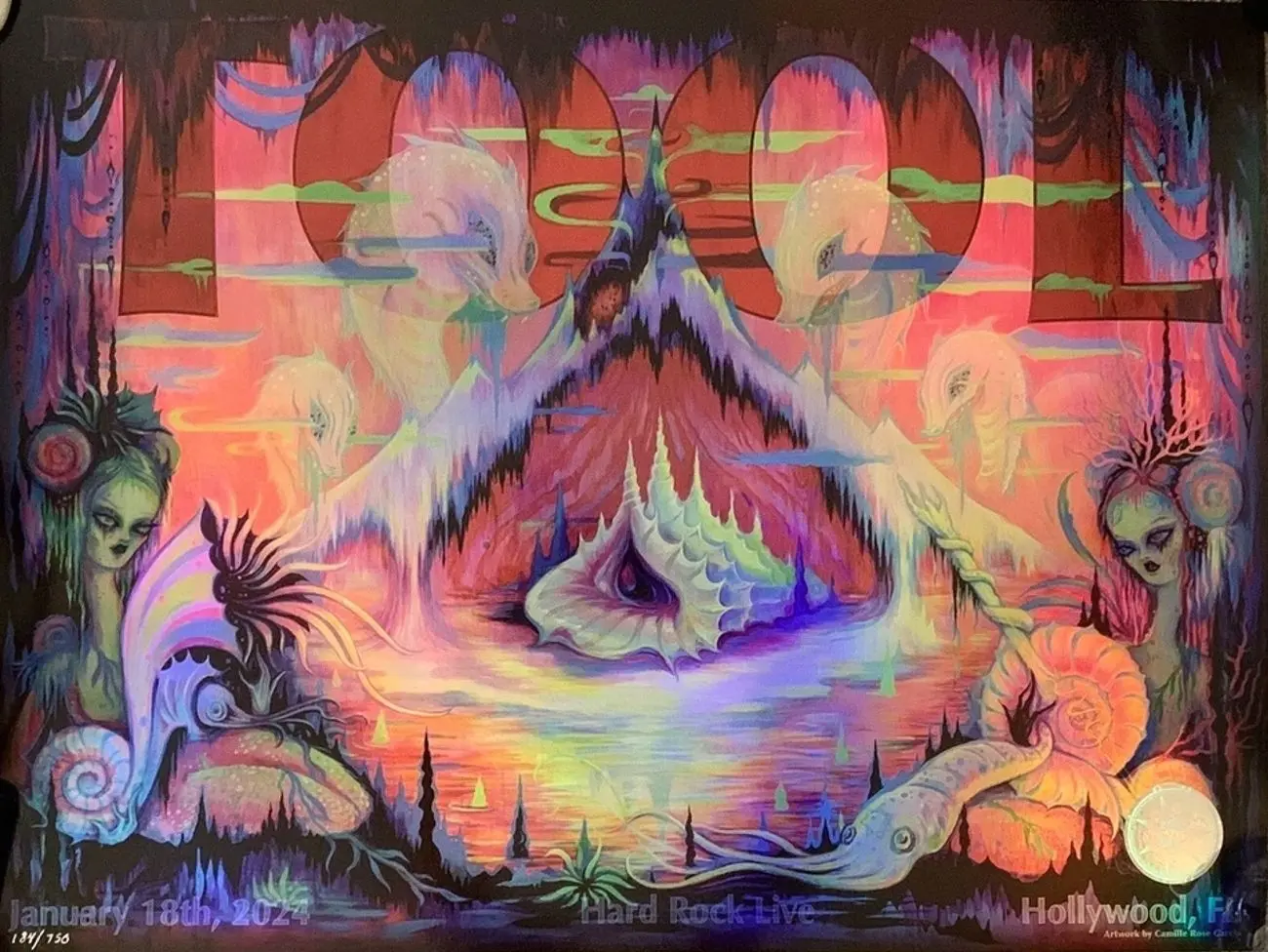 Tool Hollywood Poster fear inoculum concert 194/750 1/18 2024 Florida