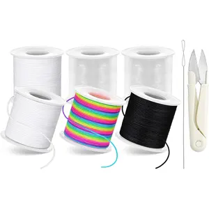 8 count Elastic String Bracelet Making Kit, Stretchy Bracelet String ( ft Total), 6 Rolls 1mm Stretch Cord with  & 0.6mm  Threader for Beading and  Making.