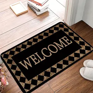 1 Piece of WELCOME Door Mat with Printed Design Soft Kitchen Floor Mat Floor Mat Door Mat Living Room Laundry Room Bathroom Area Mat A Great Decorative Carpet Option Household Decorative Rug Home Decor Rug