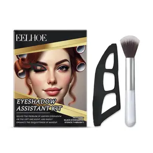 Eye Makeup Tool Set  Eyeshadow Stencil Guide with Brush Quick & Precise Eye Look Kit Daily Plastic Smooth Cosmetic EELHOE Eye Makeup Tool Set, Create Eye Shadow Reusable And Easy To Carry New Hand And Eye Makeup Tools