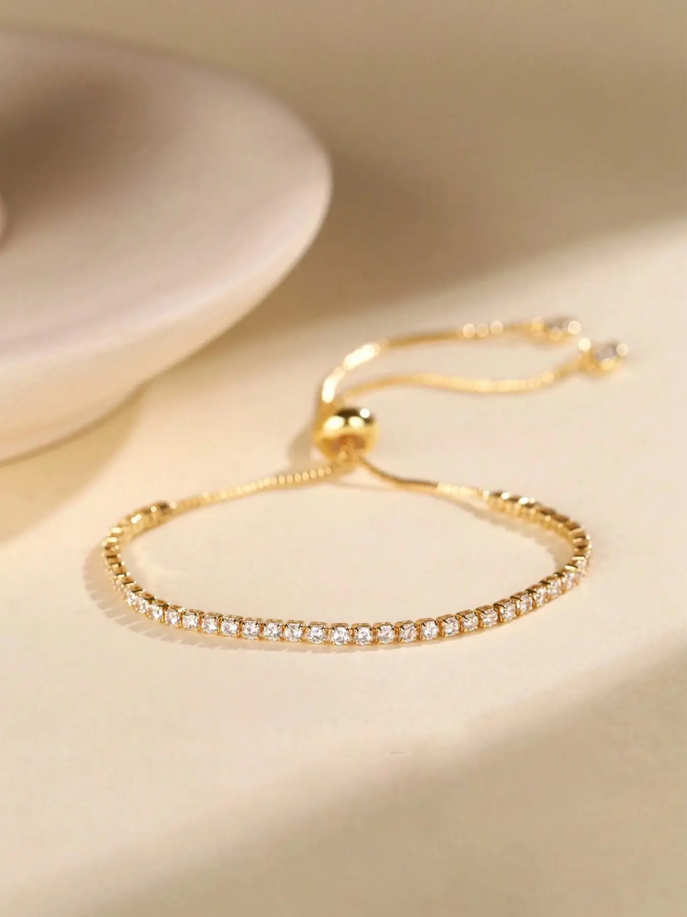 Adjustable Rhinestone Chain Bracelet for Women, Simple Daily Wear Jewelry, Perfect Gift for Friends, Holiday Present Idea, Adjustable Slider Bracelets