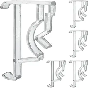 Clear Plastic Hidden Valance Clips 2inch 5pcs Retainer Holder for Window Blind Valance, Horizontal Faux & Wood Blinds Cover Hold Clip