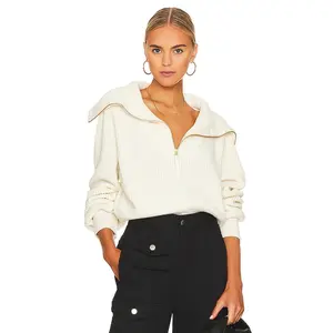 Varley Mentone Half Zip in Egret