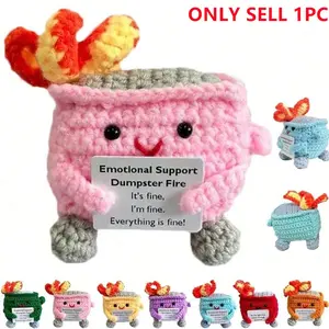 Handmade Crochet Positive Fire Extinguisher Doll Ornament, Inspirational Party Gift, Ideal Birthday Present, Home Office Decoration, Crochet Figure