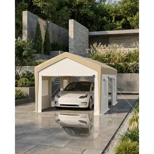 Garvee 13x20Ft Carport, （Canopy Only, Frame Not Included） Portable Garage with Replacement Cover, 200g PE Cover, Heavy Duty Carport Canopy, Waterproof, UV Protected & Wind-Resistant, for Car, Truck, Boat, Yellow (Frame Not Included)