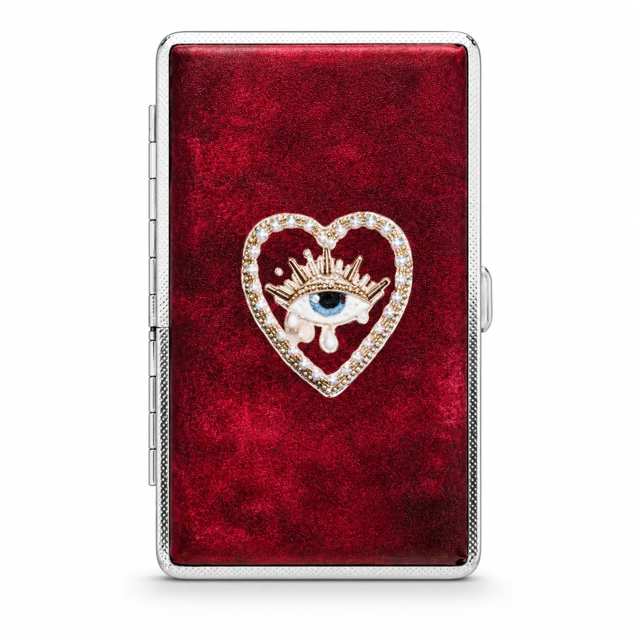 Vintage Card Holder Wallet with Metal Money Clip – Leather RFID Blocking Business Credit Card & ID Case, Retro Cig Pocket Trinket Holder