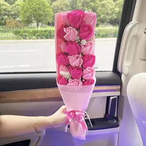 Artificial Rose Flower Gift Box, Gift Bouquet Box, 18 Roses Soap Flower Gift Box, Romantic Eternal Rose Gift for Anniversaries, Weddings, Birthday Party Favors