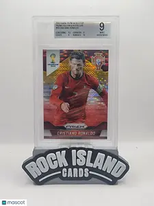 Cristiano Ronaldo 2014 Panini Prizm World Cup #161 Yellow and Red Pulsar BGS 9