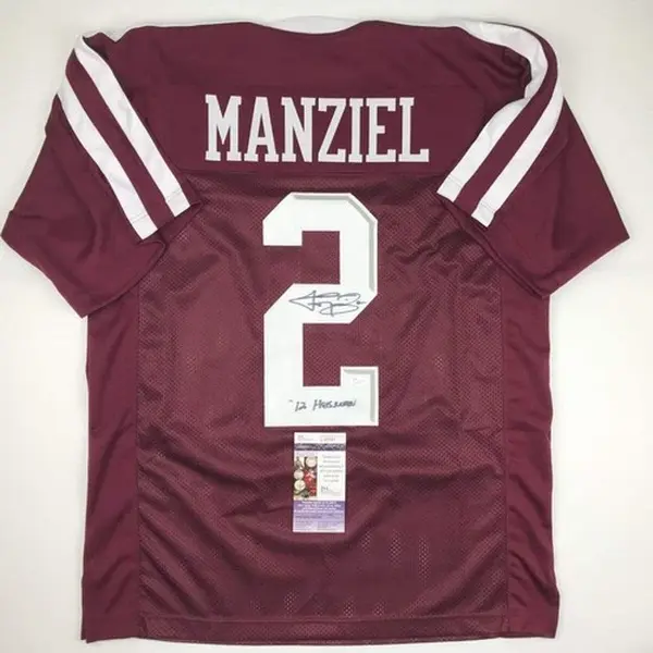 Facsimile Autographed JOHNNY MANZIEL 12 Heisman Texas A&M Maroon Reprint Jersey