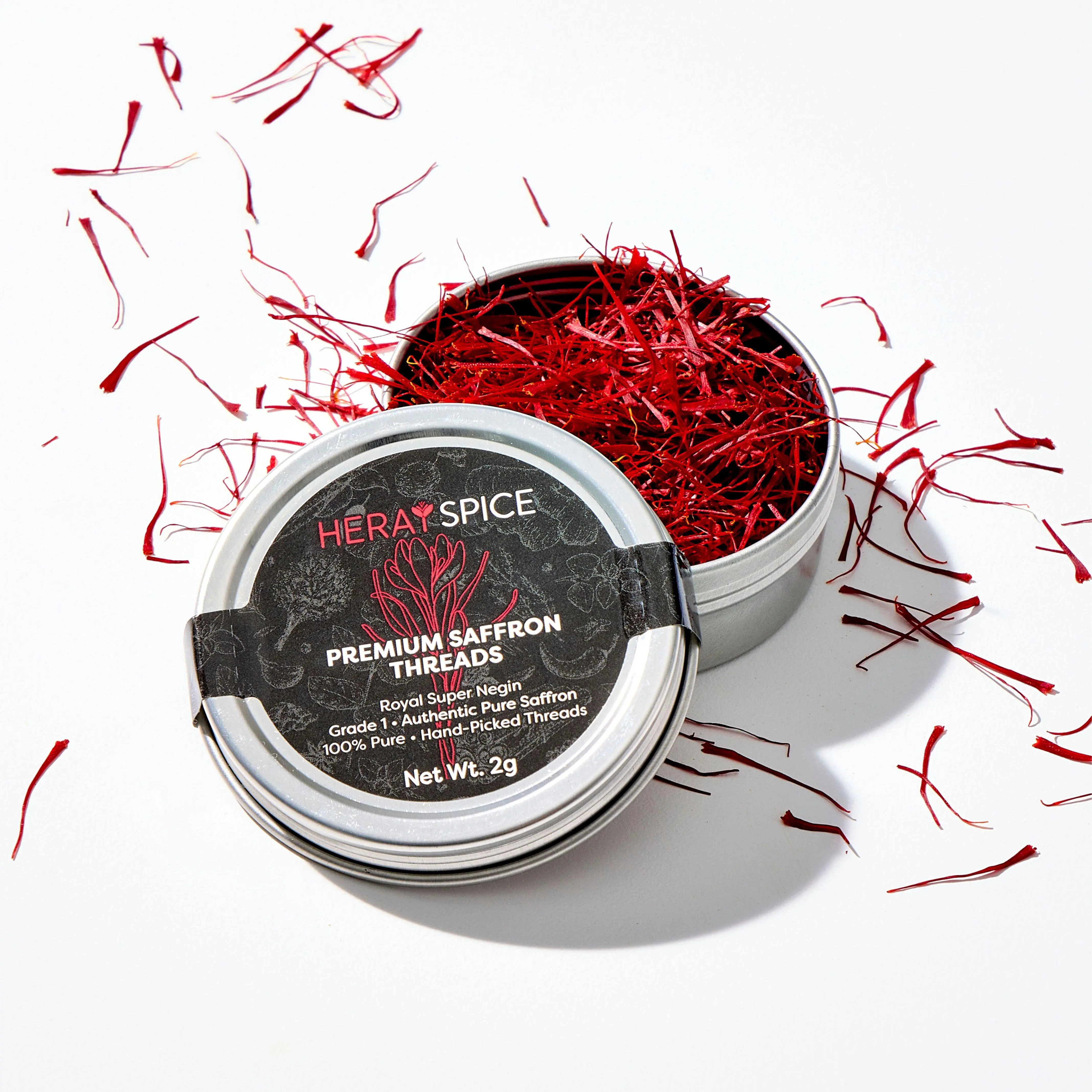 Heray Authentic Afghan Saffron 2 Grams Hand Picked Culinary Creation Vibrant Golden Color Gluten Free Flavor Spice