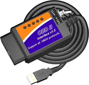 OBD2 to USB Cable Diagnostic Tool ELM327 OBD2 Code Reader Scanner ELM 327 USB Interface OBD to USB adapter OBD2 Connector OBDII Scan Automotive for GM Chevy Ford Toyota Honda Car SUV Pickup for Laptop