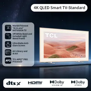 TCL NXTVISION A300W 4K QLED Art TV | Canvas Frame Design, Ultra Matte Anti-Glare Screen, Google TV, Dolby Atmos | 55"–75"