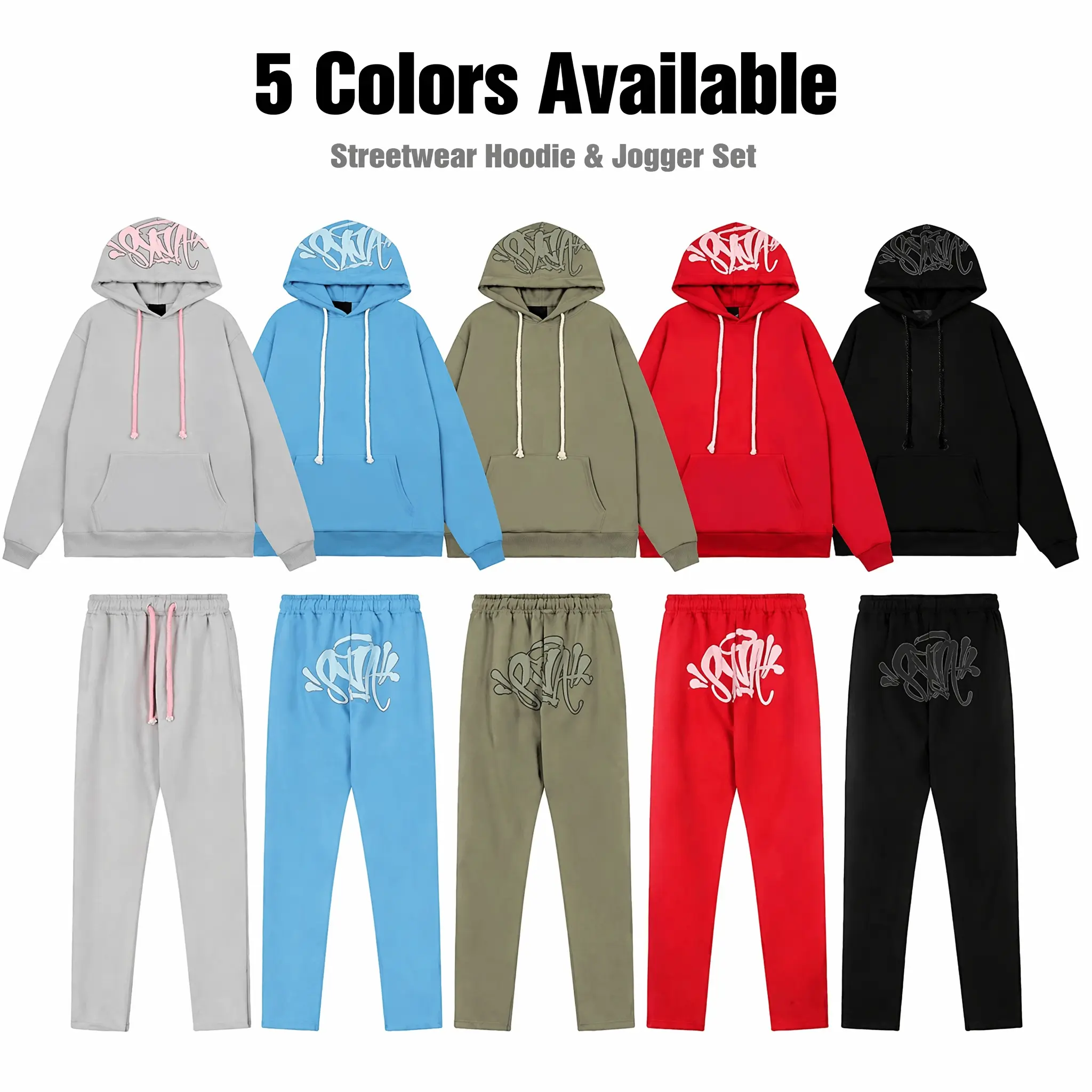 Unisex 2-Piece Tracksuit Hoodie and Cuffed Sweatpants Set Y2K Hip Hop Oversized Loose Casual Streetwear for Men Women Seamless Sports Bra Leggings Scrunch Butt workout