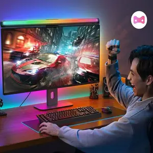 LED Monitor Light Bar - Adjustable Laptop Light, USB-Powered Lamp, USB-C Eye-Care Lamp, Ultrawide No-Glare Dual-Sided Backlit Lighting, Motion Sensor, Adjustable Brightness, Home Office Gaming Setup Monitor Accessory