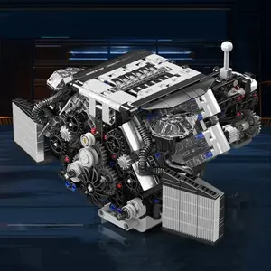 871PCS A8 W12 Car Engine Sets Assembly Simulation Motorized Building Block Model Bricks Toys Desktop Ornaments Kids DIY Toys Gifts